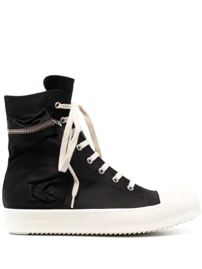 Shop Rick Owens High-top Lace-up Trainers In Black