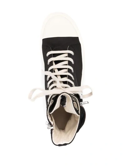 Shop Rick Owens High-top Lace-up Trainers In Black