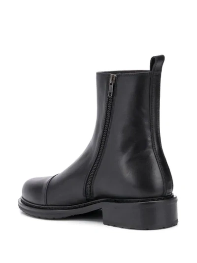 Shop Ann Demeulemeester Round Toe Ankle Boots In Black