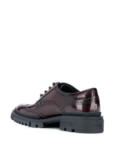 Shop Versace Chunky Brogues In Red