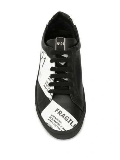 Shop N°21 Tape Gymnic Low-top Sneakers In Black