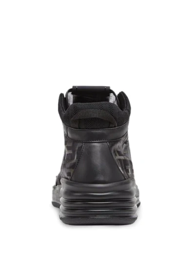 Shop Fendi Ff Print High-top Sneakers In Black