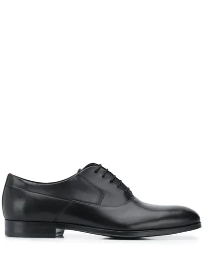 Shop Hugo Boss Low Heel Lace-up Oxford Shoes In Black