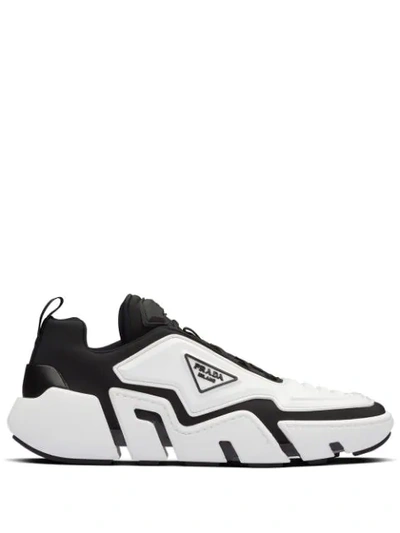 dig Induce Friend Prada Men's Techno Stretch Cutout-sole Chunky Sneakers In White | ModeSens