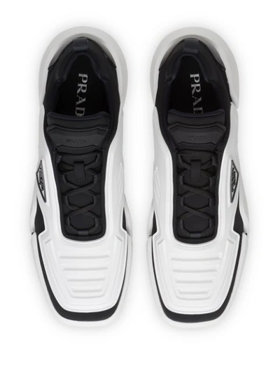 Shop Prada Techno Stretch Sneakers In Black