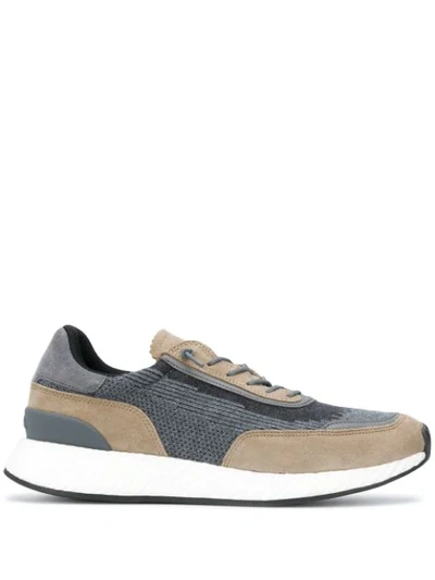 Shop Z Zegna Panelled Low-top Sneakers In Neutrals