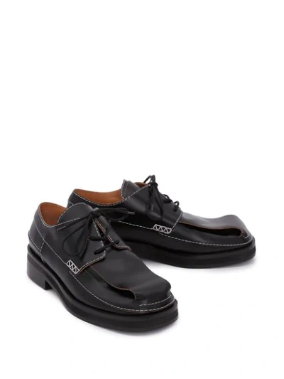 Shop Jw Anderson Contrast Stitch Derby Shoes In Black