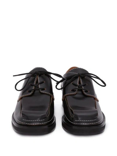 Shop Jw Anderson Contrast Stitch Derby Shoes In Black