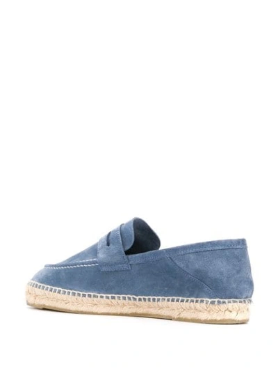 Shop Manebi Suede Loafer Espadrilles In Blue
