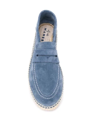 Shop Manebi Suede Loafer Espadrilles In Blue