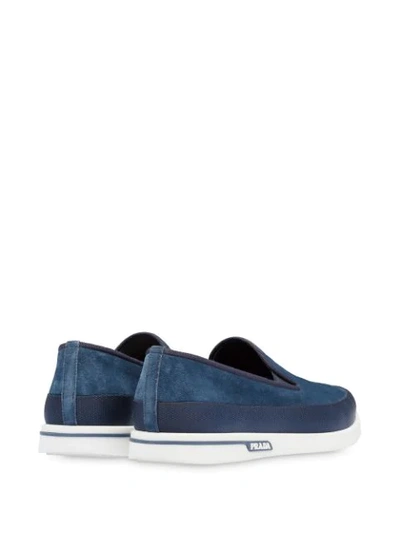 Shop Prada Slip-on Sneakers In Blue