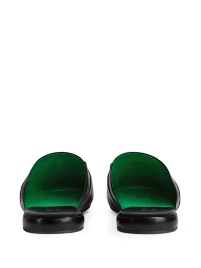 Shop Gucci Round-toe Slippers In Black