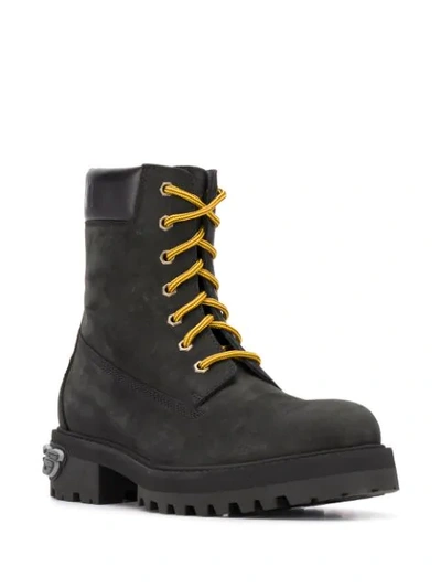 Shop Vetements Suede Lace-up Boots In Black