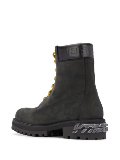 Shop Vetements Suede Lace-up Boots In Black