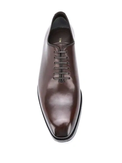 Shop Tom Ford Classic Oxford Shoes In Brown