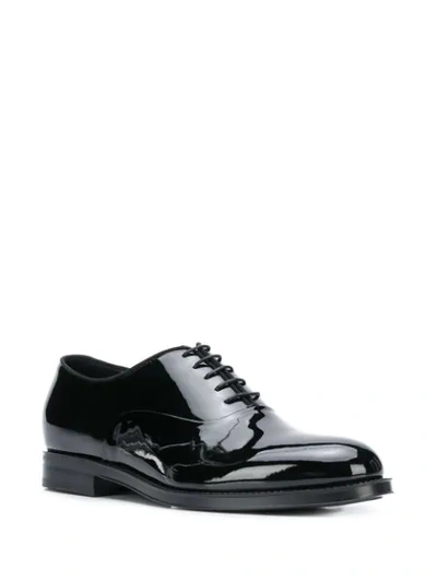 Shop Giorgio Armani Varnished Oxford Shoes In Black