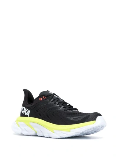 Shop Hoka One One Logo Embroidered Sneakers In Black