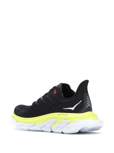 Shop Hoka One One Logo Embroidered Sneakers In Black