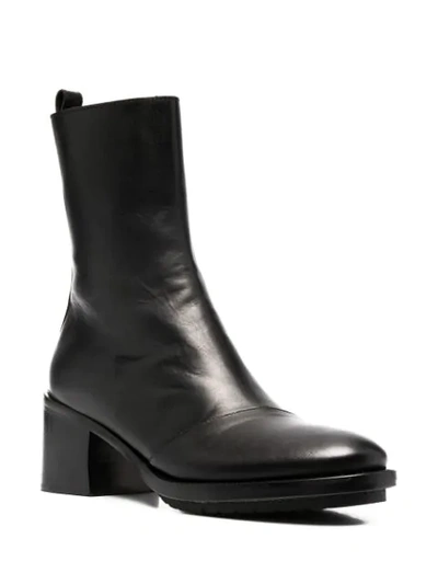 Shop Ann Demeulemeester Chunky Sole Leather Boots In Black