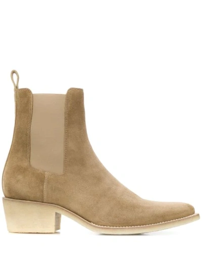 Shop Amiri Cuban Heel Chelsea Boots In Neutrals