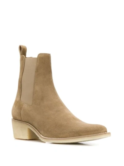 Shop Amiri Cuban Heel Chelsea Boots In Neutrals