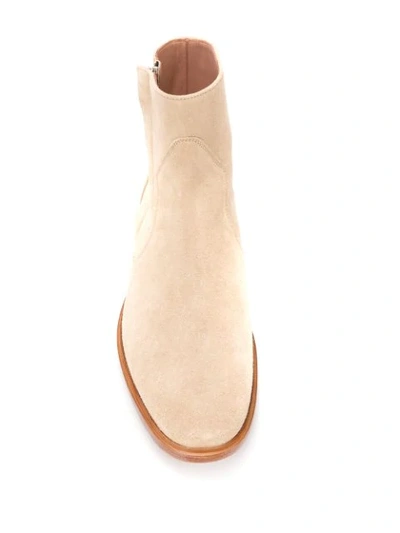 Shop Off-white Clip Zipped Boots In Neutrals