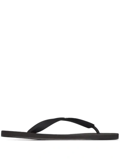 Shop Vetements Logo-print Flip-flops In Black