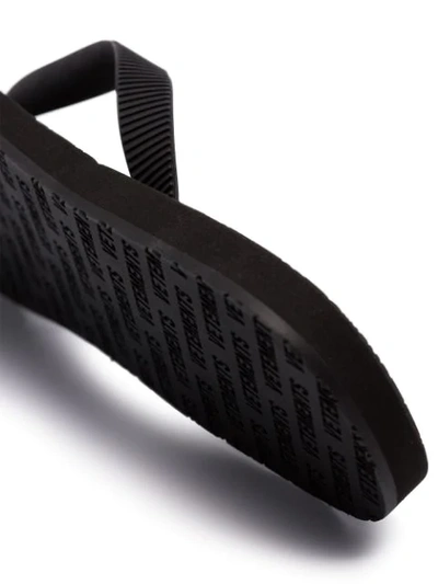 Shop Vetements Logo-print Flip-flops In Black