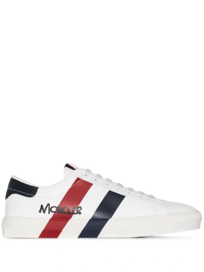 Shop Moncler Montpellier Striped Logo-print Sneakers In White