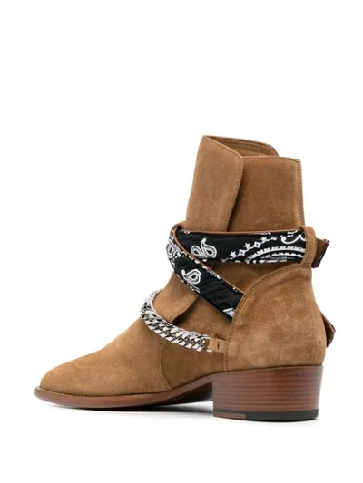 Shop Amiri Buckle-fastening Leather Boots In Neutrals