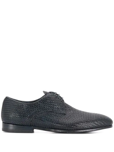 Shop Officine Creative Revien Woven Derby Shoes In Blue