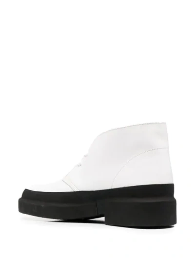 Clarks Originals White Galosh Leather Desert Boots In White