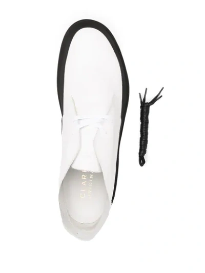 Clarks Originals White Galosh Leather Desert Boots In White