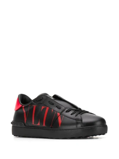 Shop Valentino Vltn Open Sneakers In Black