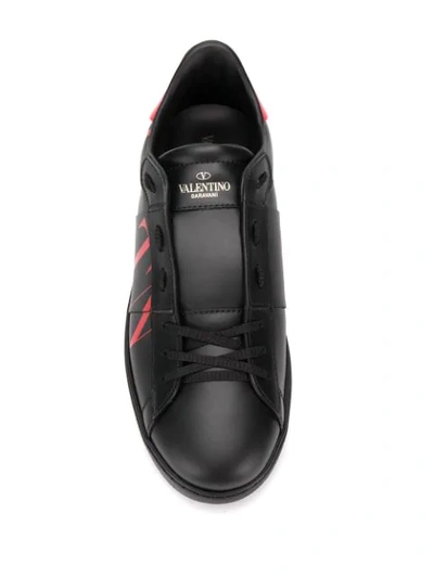 Shop Valentino Vltn Open Sneakers In Black