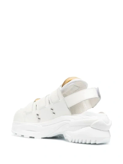 Shop Maison Margiela Abrasive Buckled Sneakers In White
