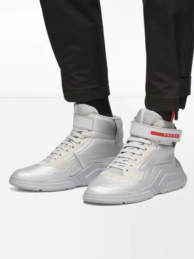 Shop Prada Polarius 19 Lr Sneakers In Grey