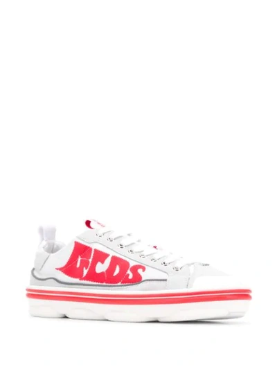 Shop Gcds Low Top Logo Sneakers In White