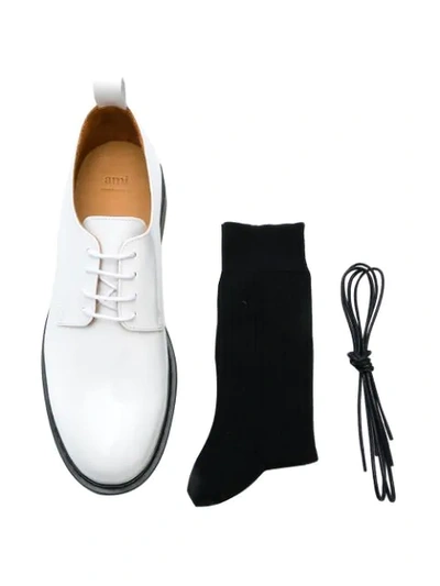 Shop Ami Alexandre Mattiussi Derby Shoes Set In White