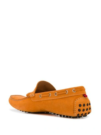 Shop Kiton Tassel Detail Flat Loafers In Orange