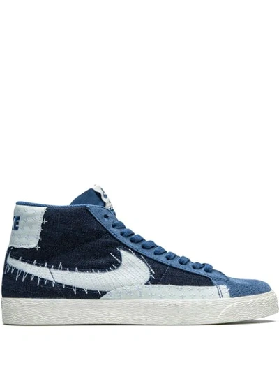 Shop Nike Zoom Sb Blazer "sashiko" Sneakers In Blue