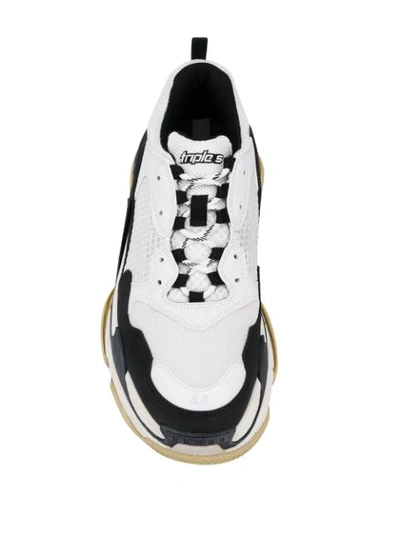 Shop Balenciaga Triple S Low-top Sneakers In White