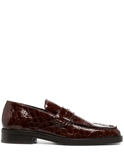 Shop Martine Rose Square-toe Loafers In Brown