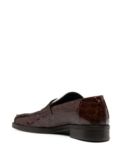 Shop Martine Rose Square-toe Loafers In Brown