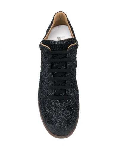 Shop Maison Margiela Glitter Low-top Sneakers In Black