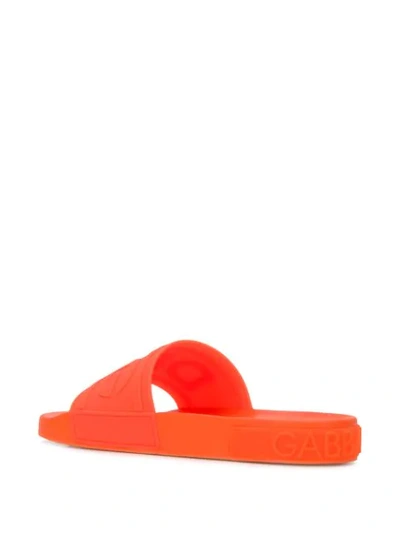 Shop Dolce & Gabbana Logo Sliders In Orange
