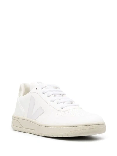 Shop Veja V-12 Low-top Sneakers In White