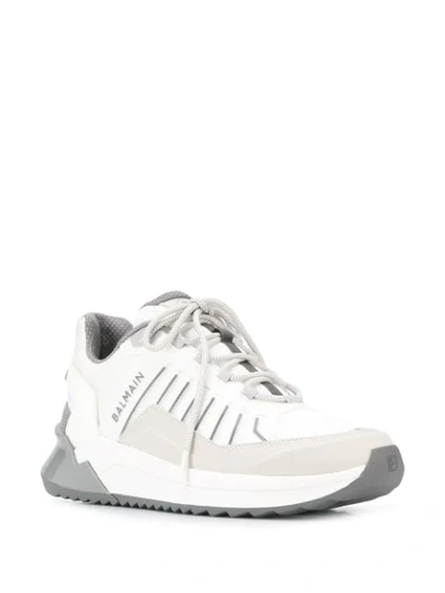 Shop Balmain B-trail Low-top Sneakers In White