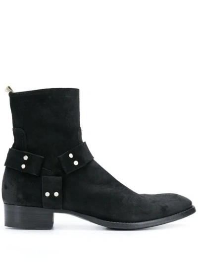 Shop Officine Creative Suede Calf-length Boots In Black