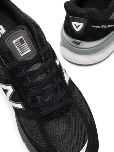 Shop New Balance 990v5 Suede Low-top Sneakers In Black